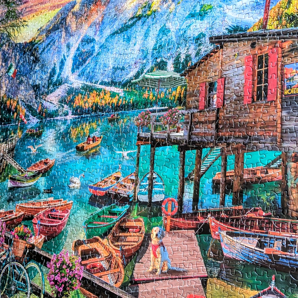 Scenic Lakeside Puzzle - Vibrant Multicolor Jigsaw